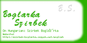 boglarka szirbek business card